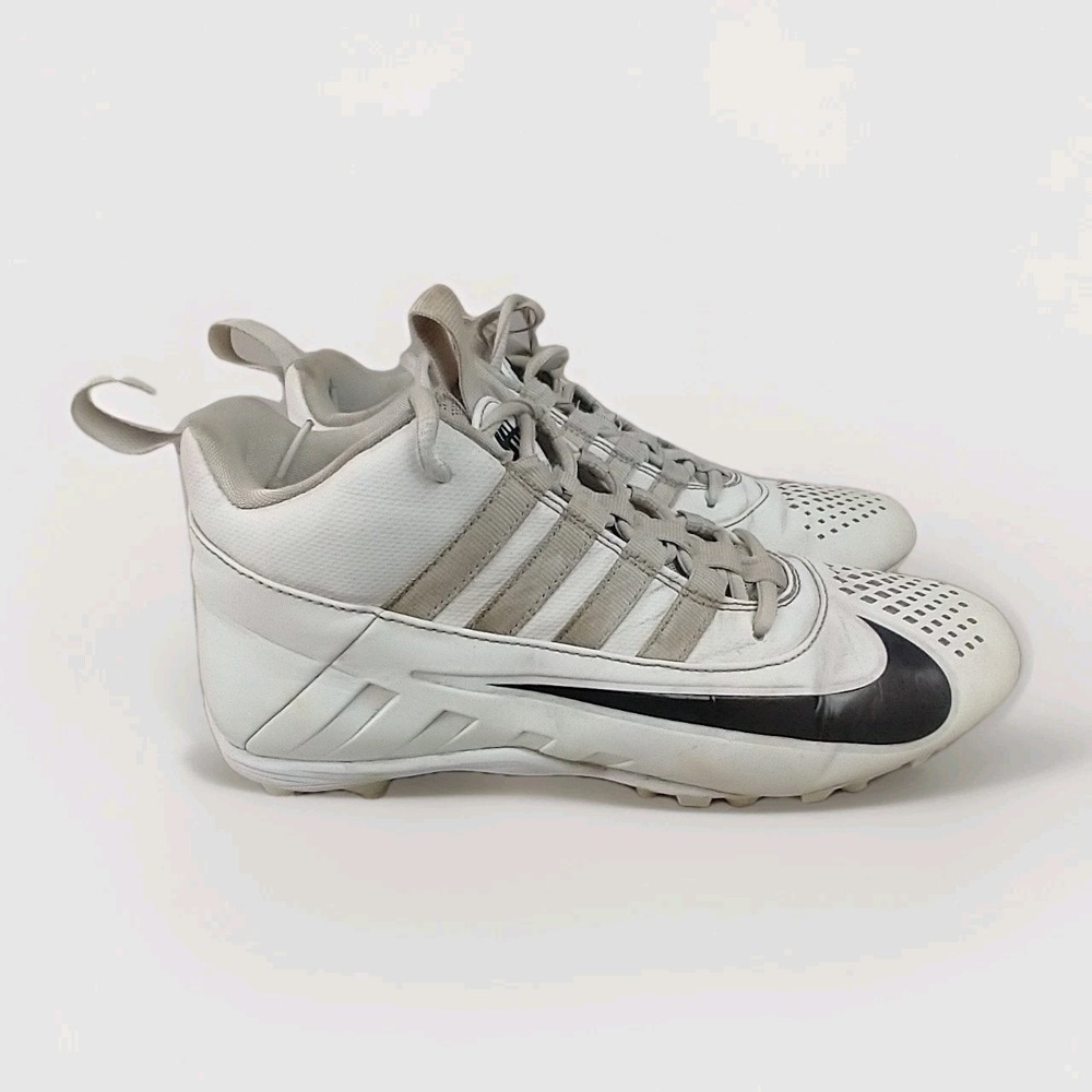 Nike Alpha Huarache 6 Varsity LAX Lacrosse Cleats White Grey 923427-101 Mens 7.5
